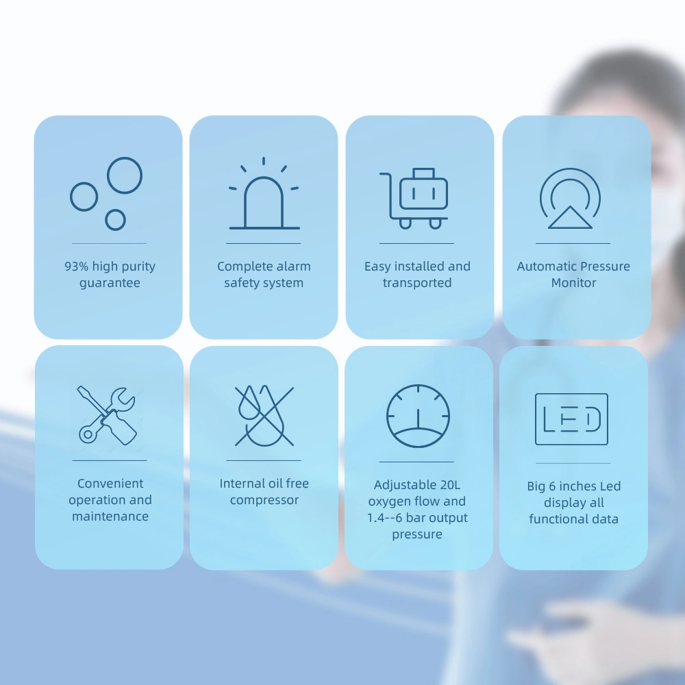 Angelbiss Factory Customized 20-60 Liter Large Flow 2-6 Bar High Pressure Oxygen Generator with Auto Cut off to Drive Ventilators and Anesthetics at ICU