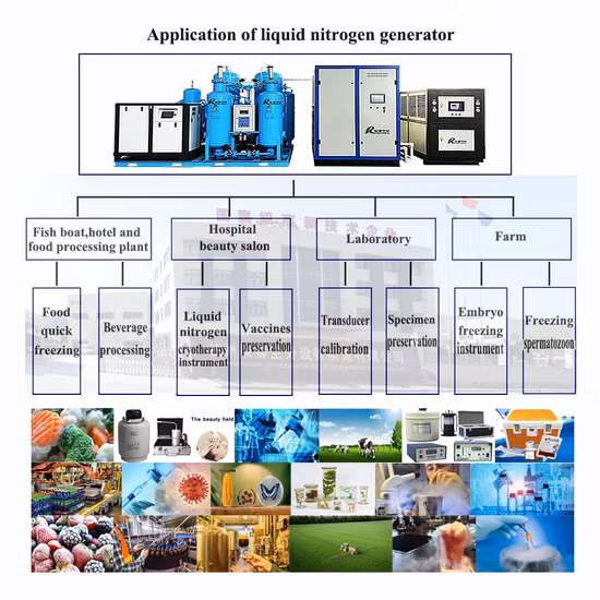 高純度少量 1L 〜 100L/Hr サイレント省エネ実験室用特殊液体窒素発生装置